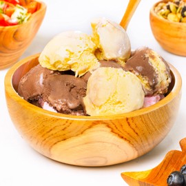 Rainforest Bowls Set of 2 6" Regular Round Javanese Teak Wood Bowls- Perfect for Everyday Use, Hot & Cold Friendly, Ultra-Durable- Premium Solid Wooden Bowls Handcrafted by Indonesian Artisans