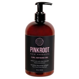 Pink Root Hair Products Curl Defining Gel for Curly, Wavy, and Kinky Hair - with Aloe Vera and Chamomile Extract (16 Oz)
