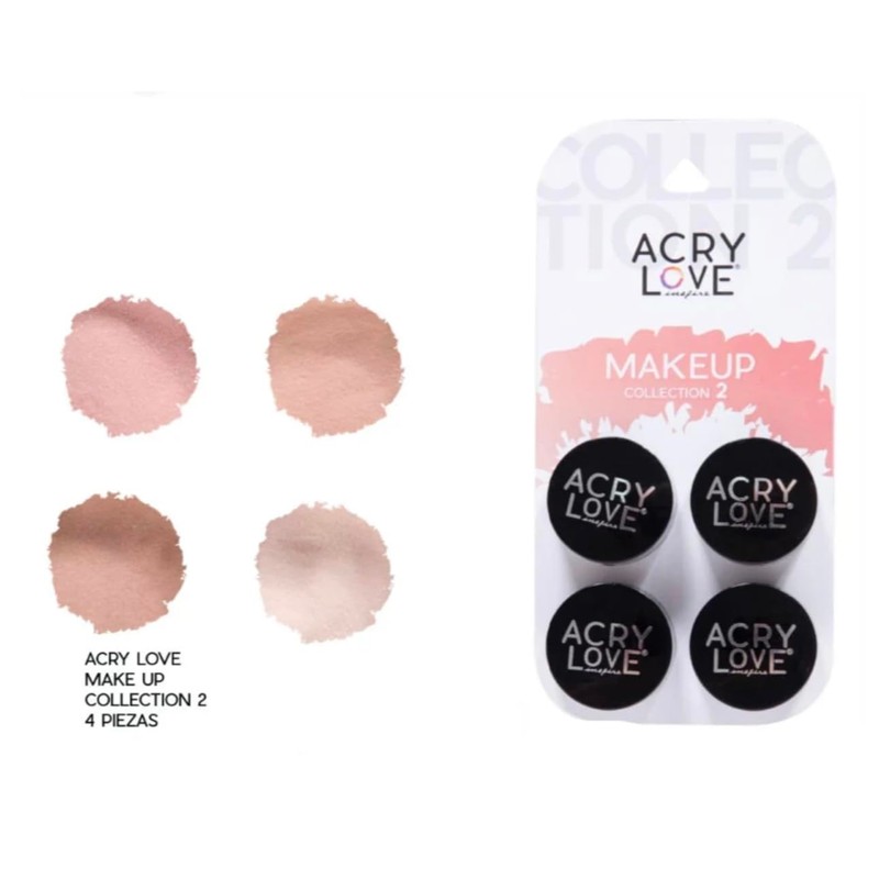 Acry Love Makeup Collection 4 Acrylic Powder Set, 4-Pack, Black