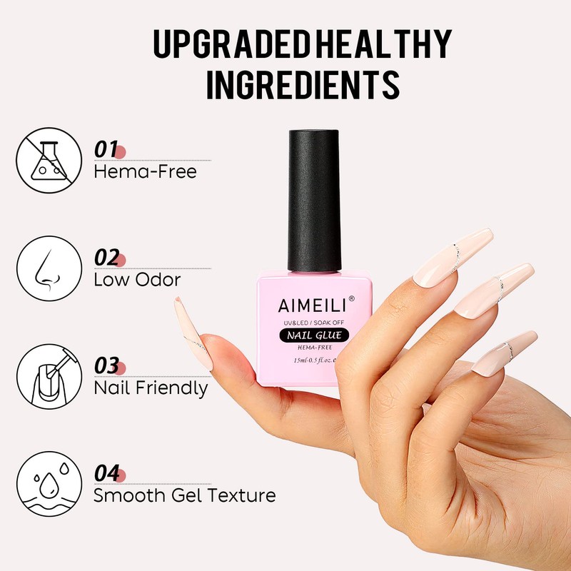 AIMEILI Nail Glue for Acrylic Tips Extra Strong Nail Bond