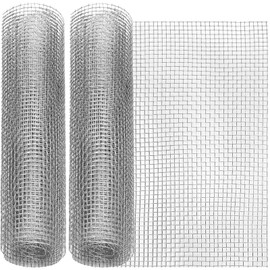 SATINIOR 2 Packs 11.8 x 39.3 Inch 304 Stainless Steel Woven Wire Mesh Fine Screen for Vent, Garden, Cage, Window Screen, Filter, Filtration Cloth, Vent Mesh (5 Mesh)