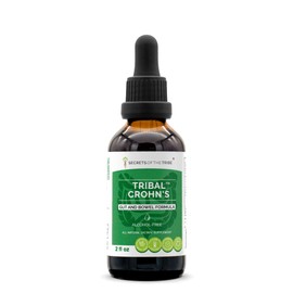 Tribal Crohn's Herbal Extract Alcohol-Free, Tincture, Glycerite Slippery Elm, Parsley, Marshmallow, Turmeric, Frankincense, Green Tea. Gut and Bowel Formula 2 oz