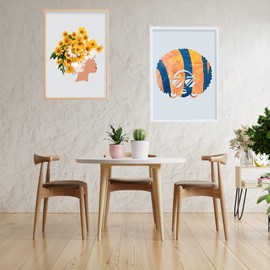 Head Silhouette Wooden Cutout Craft Template for Wreath Afro African Women Queen Black Mother DIY Crafts for Mom Holiday 15", Multi-Styles (C)