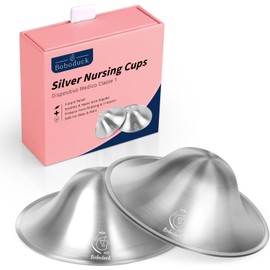 Silver Nipple Shields,999 Silver Nipple Shields for Breastfeeding, Protect and Soothe Your Nursing Nipples,Essentials Breast Shields for Nursing Newborns (Small)