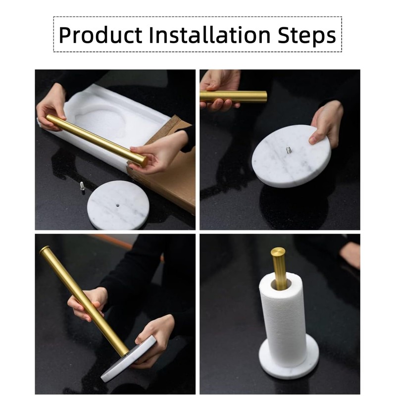 CAIHONG Paper Towel Holder, Roll Holder Free Standing with Weighted