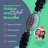 Sportybella - Adjustable Paracord Bracelet Unisex Black Football Charm Bracelet