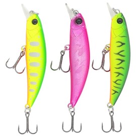 TSURINOYA Mountain Stream Minnow Flat Low Center of Gravity Fixed Weight, Heavy Sinking Minnow Lure, Trout, Yamash, Amago, Ivana, Rainbow Trout DW107 (3 Colors A-EHL)