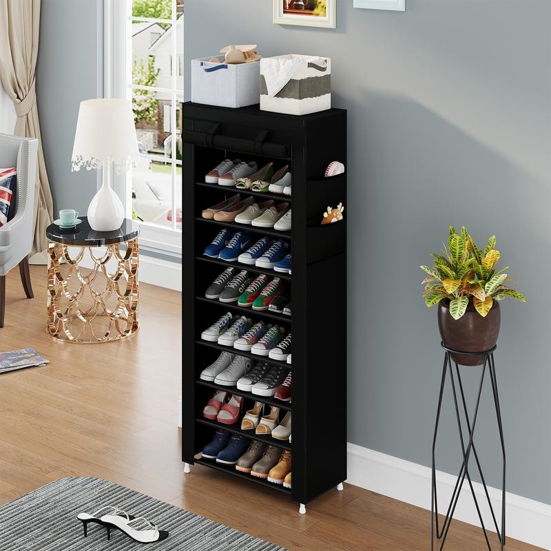 UDEAR 10 Layer Shoe Rack with 9 Compartments and Dust