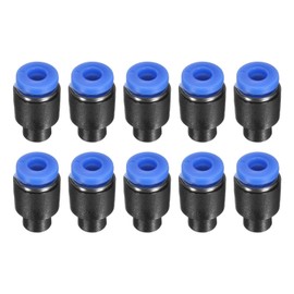 sourcing map 10Pcs 5/32"(4mm) Tube OD Push-to-Connect Fittings Plug, Cap Style Pneumatic Blanking Plugs, Leak-Proof Air Push Connectors for Compressed Air Systems