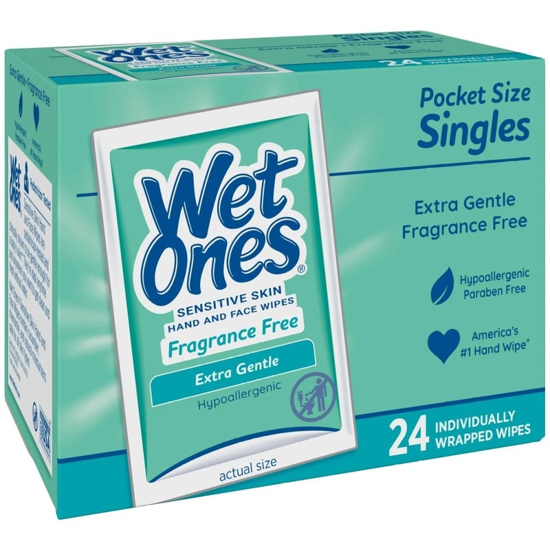 Wet Ones Singles Sensitive Skin Individually Wrapped Hand Moist Wipes,