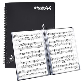 Sheet Music Folder, 40 Sleeves 80 Pages PP Material Sheet Music Binder, Direct Writing Changes and Pages, Fits Letter Size 8.5 x 11 in, Suitable for Choir Band Orchestra Chorus Sheet Music Holder