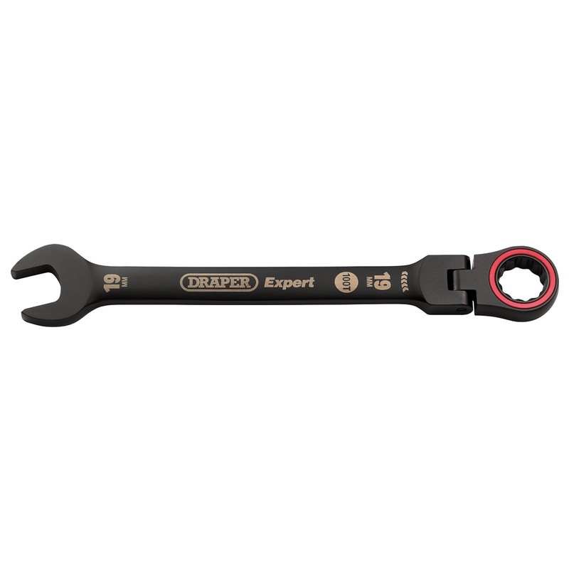 Draper 03926 Expert HI-TORQ Metric Flexible Head Ratchet Combination Spanner,