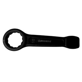 JRSDRIVE Striking Wrench 1-13/16" inch 12-Point Flat Strike Wrench Slogging Ring Spanner Straight Handle Box End Striking Wrenches for Mechanic Garages Workshops E-2410