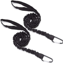 POFET 2 x Expandable Kayak Paddle Leash with D Shape Carabiner Bungee Leash Strap 0.3M for Kayaking Canoeing SUP Board Paddle Surfboard Fishing Rods