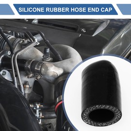 A ABSOPRO 1 Stück 30mm Länge 18mm/0,71" ID Schwarzer Autosilikonschlauch-Endkappe Silikonverstärkte Blindkappe für Bypass-Rohr Universal