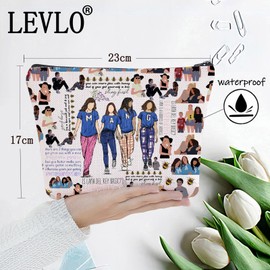 LEVLO Ginny & Georgia - Bolsa de maquillaje para cosméticos Ginny & Georgia - Bolsa de regalo con cierre Georgia Miller para programas de televisión, Bolsa MANG, Bolsa de mano