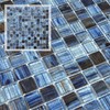Mesh-Mounted Glass Mosaic Tile Backsplash, 12” x 12” Mixed Blue
