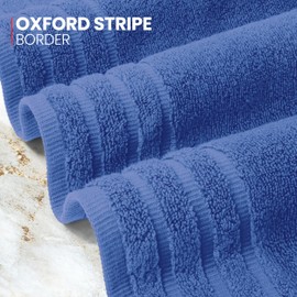 Canadian Linen Royale Luxury Large Hand Towels Set, 16”x30” 4 Pack, Super Soft Premium Zero Twist Cotton Lightweight Quick Dry Highly Absorbent Oversized Bathroom Towel, Home Hotel Spa Gym, Blue