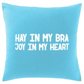 Hippowarehouse Hay in my bra joy in my heart Printed bedroom accessory cushion cover case 41x41cm