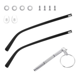Glasses Arm Repair Kit with Screws, Ymapinc Portable Eyeglass Screwdriver, 2pcs Universal Eyeglass Legs, Includes Nose Pads and Screws, Replacement Glasses Arm Accessories