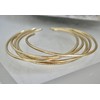 Set of Five Brass Stacking Cuff/Bangles Hammered & smooth textured