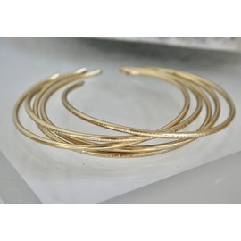 Set of Five Brass Stacking Cuff/Bangles Hammered & smooth textured (8 Inches)