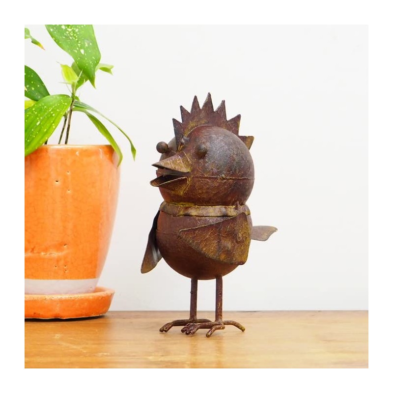村田屋産業 置物 オブジェ メタル パンクバード 小 約12×7×15cm ブロンズ 4731