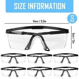 Fonyet Pack of 12 Safety Glasses, Work Safety Goggles for Glasses Wearers, Transparent Cycling Safety Glasses, Anti-Fog Eye Protection Glasses for Laboratories, Among Others