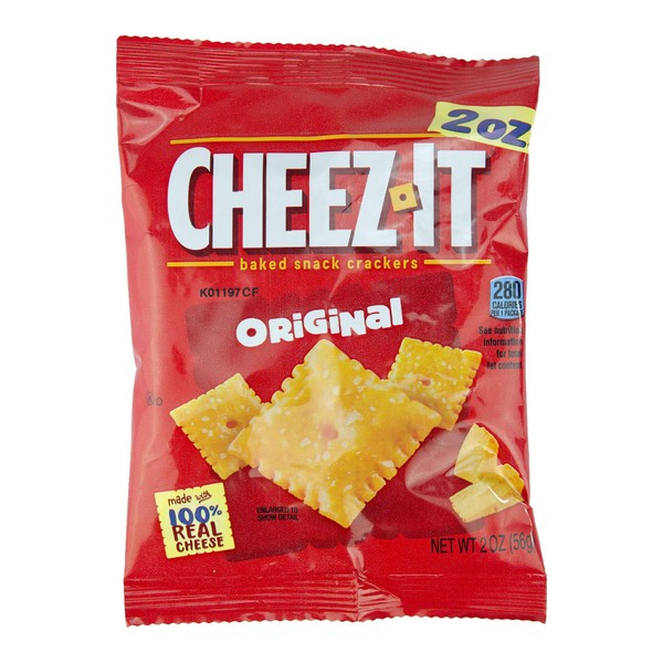 Cheez-It Original Baked Snack Crackers - 2 oz. bag, 60 per case