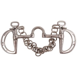 FES Low Port Correction Kimberwick | Size 5 | Horse Comfort and Control | Varying Leverage Options | Stainless Steel Construction | Curb Hooks and Chain Included