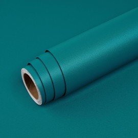 Livelynine 24x394" Solid Color Peel and Stick Wallpaper Teal Green Contact Paper for Cabinets Locker Refrigerator Vinyl Wrap Cover Self Adhesive Removable Wall Paper for Bedroom Bathroom Classroom RV