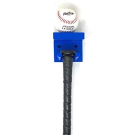 MWCSPORTS Full Size Bat and Ball Rack/Softball Holder Wall Mount Wood Display (Blue)