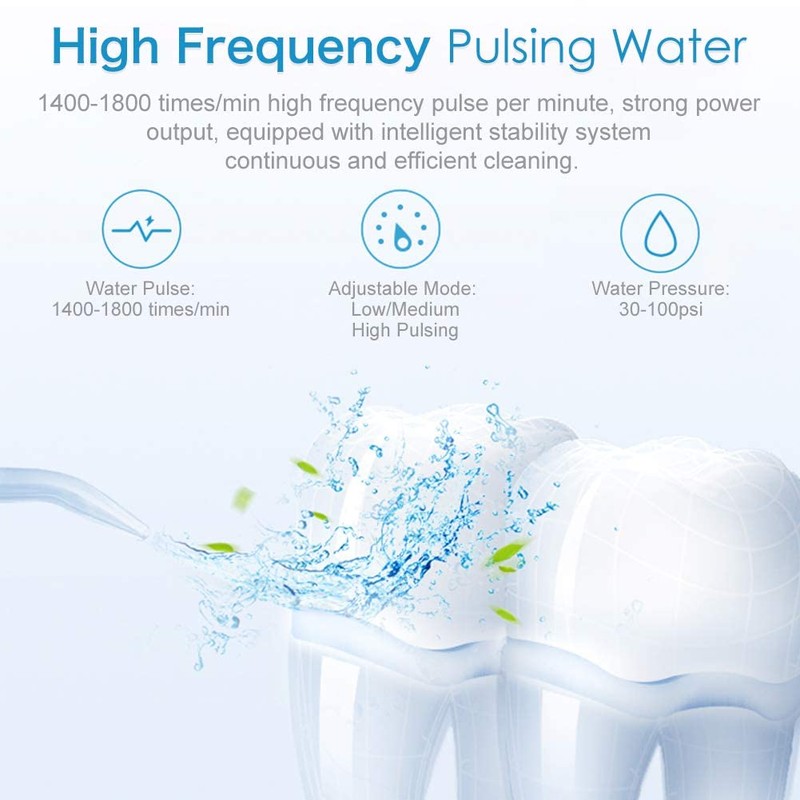 TUREWELL Wireless Oral Irrigator, Water Flosser with 3 Modes and