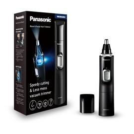 Panasonic Panasonic ER-GN300-K503 Nasenhaarschneider für Männer, Premium-Elektrorasierer, Nasen-, Ohren- und Augenbrauen-Trimmer, wasserdicht, batteriebetrieben, Schwarz