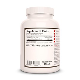 Remedy's nutrition Remedy's nutrition Yellow Dock Root | 1,000 mg, 60 Vegan Capsules Herbal Dietary Supplement | Two Month Supply | Non-GMO, Gluten Free, Dairy Free, No Additives