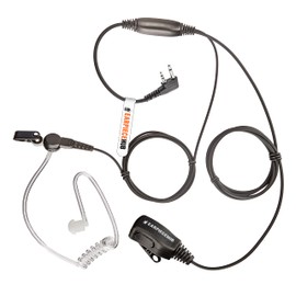 EARPIECEHUB - Compatible with ICOM 2 Pin Covert Acoustic Tube Walkie Talkie Earpiece | Headset and Push-To-Talk Microphone for Two Way Radio