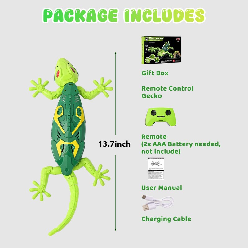 Envyvip RC Climb Wall Gecko Robot Toy Gifts