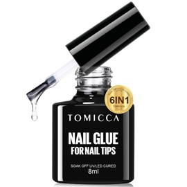 TOMICCA 6 in 1 Nail Glue for Press Ons 8ml Gel Nail Glue