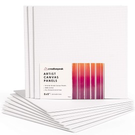 Canvas Panel Boards 8x8" x10 - Acid-Free - Premium Art Supplies - Perfect for Painting, Acrylics, Oil & Mixed Media - Creativepeak™