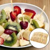 NILLOS Bamboo Forks, 100 Pcs Food Dessert Two Prongs Mini