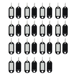 Samcos Name Tags, Keychains, Set of 30, Plastic, Bulk Keychains, Name Tags, Commercial Use, Nameplate, Name Tag, Killing Included, Black