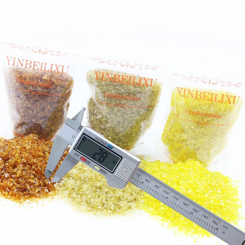 YINBEILIXU Crushed Glass Set of 7,Broken Glass Stones,1-3mm (Multicolor-e)