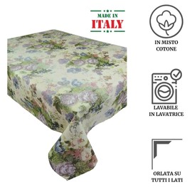 Square and Rectangular Cotton Tablecloth Print Gobelin Tapestry Tablecloth Made of Cotton - 12 Seats 140 x 240 cm