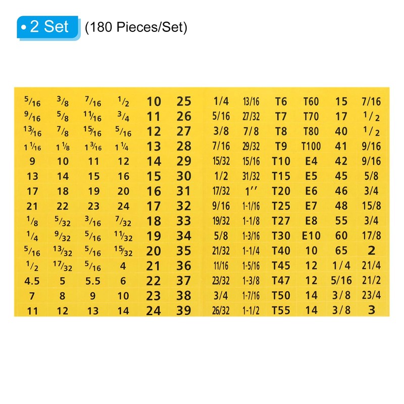 PATIKIL Tool Box Labels, 2 Set 180 Toolbox Decals Wrench