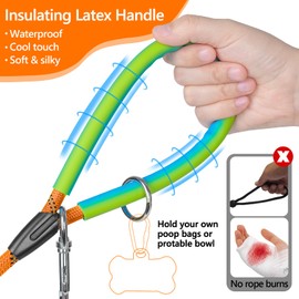 XiaZ 15FT 30FT 50FT Training Leash for Dogs, Nylon Rope Dog Leash with 2 Swivel Hooks and Comfortable Padded Handle, Puppy Leash Lead for Small Medium Large Dogs Training, Playing, Camping,Backyard