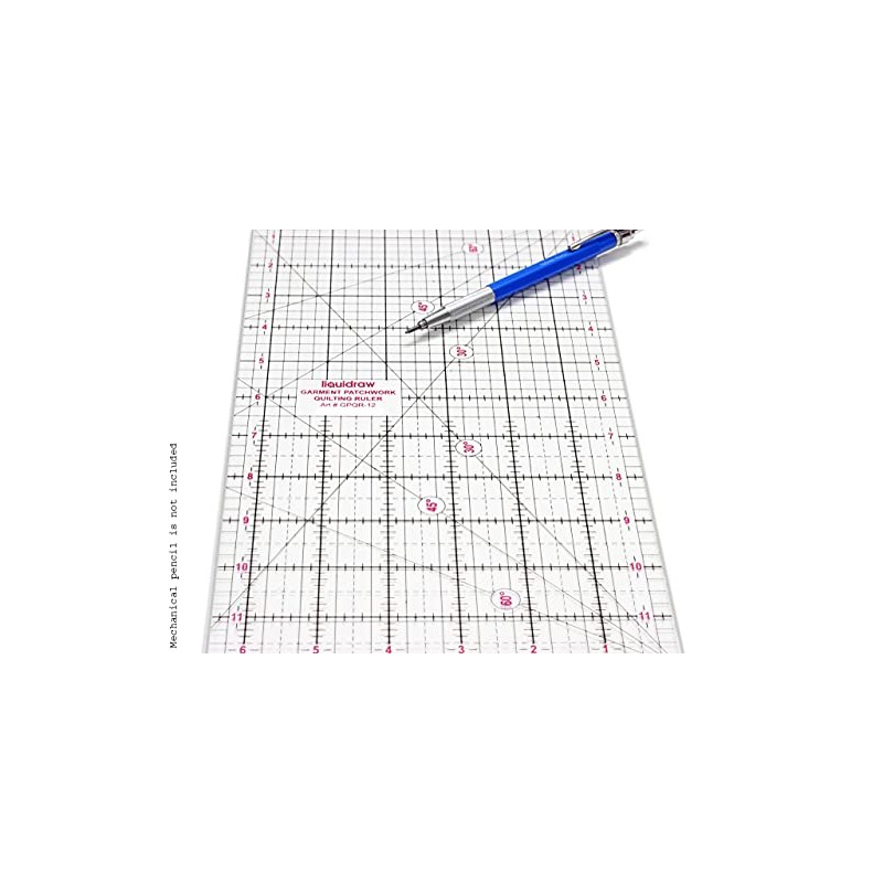 Liquidraw® Patchwork Quilting Ruler, Acrylic Imperial Template Transparent (6 x