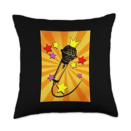 Karaoke Crown Microphone Vocal singing music Throw Pillow