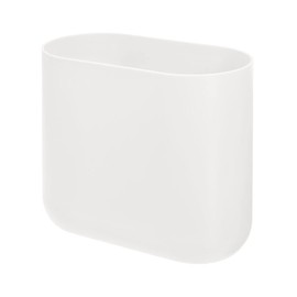 iDesign Recycled Plastic Slim Oval Waste Basket, The Cade Collection – 10.625” x 5.5” x 9.75”, Coconut