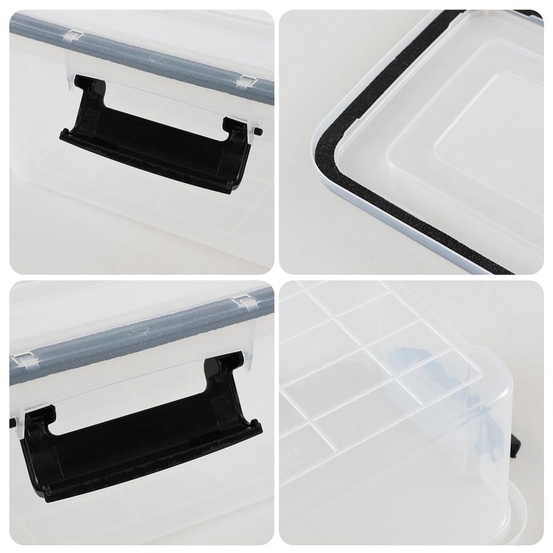 Uumitty 6-Pack 10.5 Quart Plastic Storage Bin Tote Organizing Container,