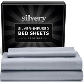 Silvery Silver Infused Bed Sheets Set - Extra Soft Breathable Fabric with Self-Cleaning Technology™ for Hygienic Sleep - 5-Star Luxury Hotel Comfort